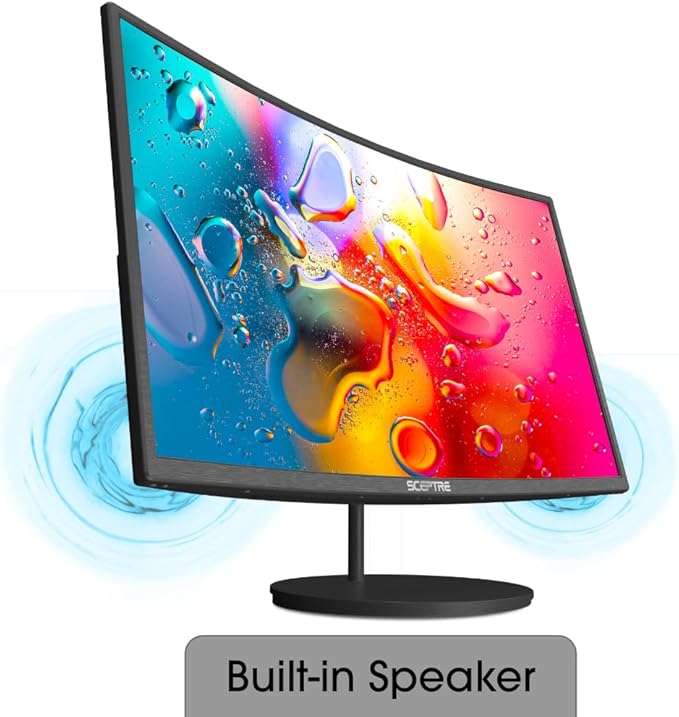 New_Sceptre_C248W 24'' Curved 75Hz Gaming LED Monitor Full HD 1080P HDMI VGA Speakers VESA Wall Mount Ready Metal Black ‎Metal Black
