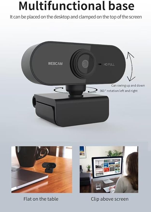 1080P HD Network Camera for Desktops &amp Laptops | Plug-and-Play Webcam with Facial Recognition for Video Conferencing &amp Gaming