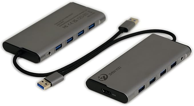 Type A to HDMI+USB3.0 * 4 SM768 chip Supports HDMI mirroring or Extended Screen Operation Mode. USB_A or Type A Adapter is Equipped with HDMI 4 USB Ports
