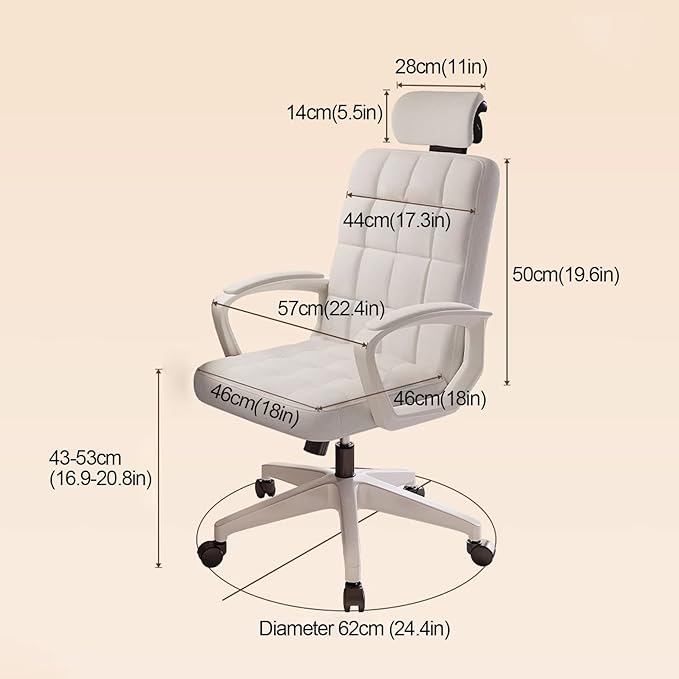 Gaming Chair Computer Chair Ergonomic Office Chair Makeup Chairs Liftable Rotating Comfortable to Sit for Long Periods of Time (Color : A)