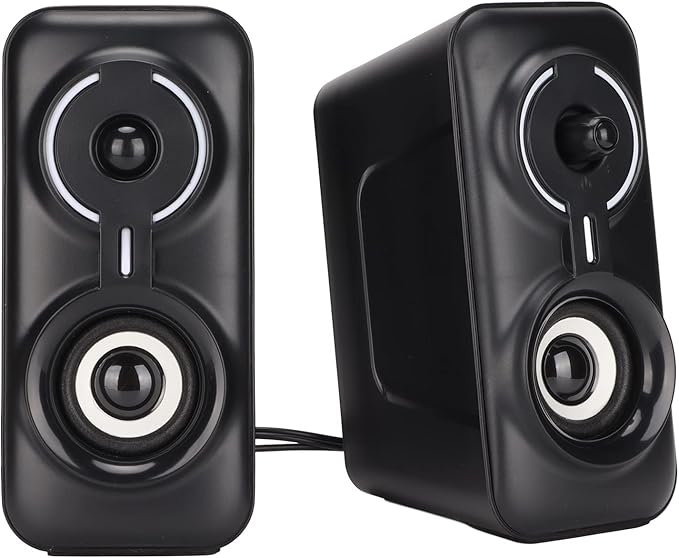 USB Speaker Desktop Computer Wired Speaker Game RGB Luminous Subwoofer Box Speaker for Laptops Video Cameras Monitors and TVs