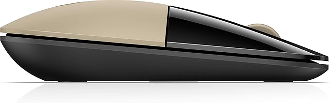 HP Z3700 Gold 2.4 GHz USB Slim Wireless Mouse with Blue LED 1200 DPI Optical Sensor Up to 16 Months Battery Life