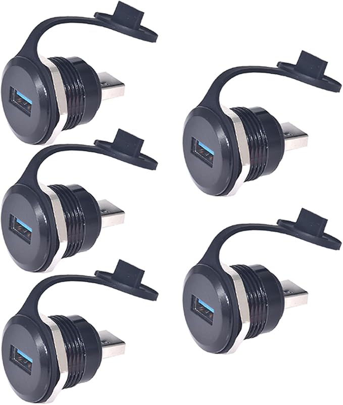 PENGLIN 5PCS USB3.0 Adapter USB-A Male to Female Converter Extender Connector USB Panel Mount Connector Compatible with Laptop Computer Hard Drive Printer Camera