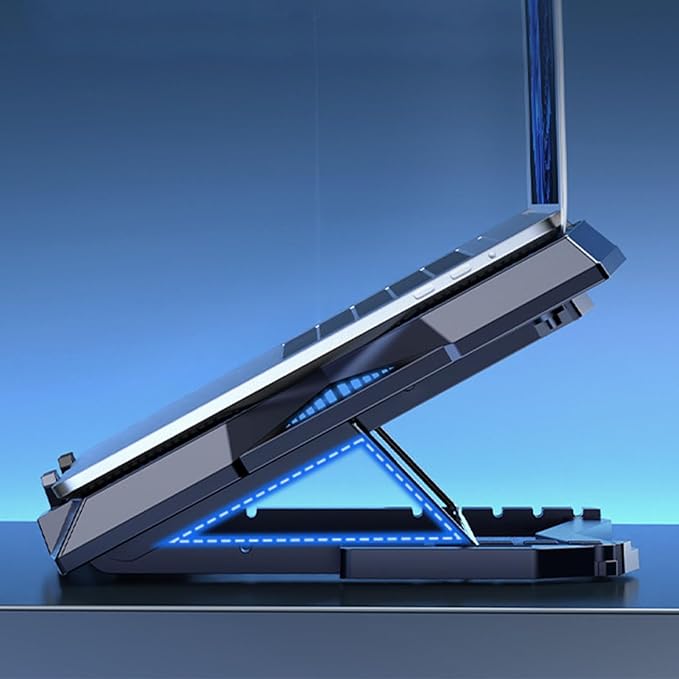 Gaming Laptop Cooler 12 Fans Cooling Pad 3500RPM Type C 5 Height Adjustable Portable Stand for Home Office Equipped with Powerful Airflow Speed Fans