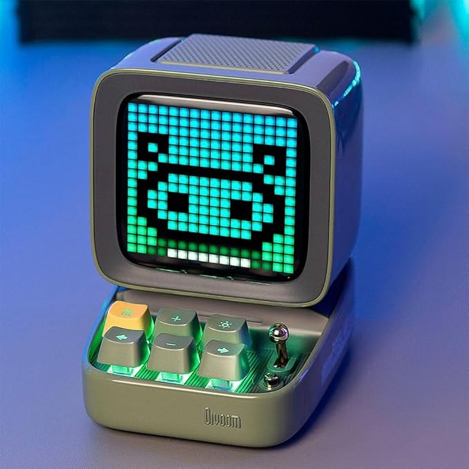 Divoom Ditoo Pro Retro Pixel Art Game Bluetooth Speaker with 16X16 LED App Controlled Front Screen (Green)