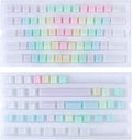 POM Jelly Keycaps Doubleshot Translucent OEM Profile for 61/87/104/108 Keys PC Gaming Mechanical Keyboards (Rainbow)