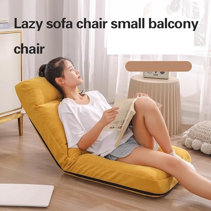 ELEFOCUS Adjustable Lazy Sofa Couch - Folding Floor Gaming Chair with 5 Positions Padded Sleeper Bed for Adults Recliner Sofa Chair(Gray-1)
