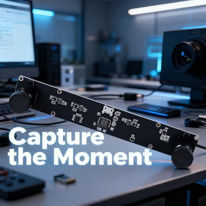 4MP Dual Lens USB Camera Board 1080P 72° Viewing Angle with Distortion - High Resolution Depth Detection 3D VR Distance Measurement Industrial Applications