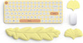 Keyboard Wrist Rest Set Wrist Rest for Keyboard and MouseWrist Rest with Non-Slip PU Base Comfortable Memory Foam Ergonomic Wrist Support Pad Arm Cushion for Computer Laptop Mac Pastel Yellow