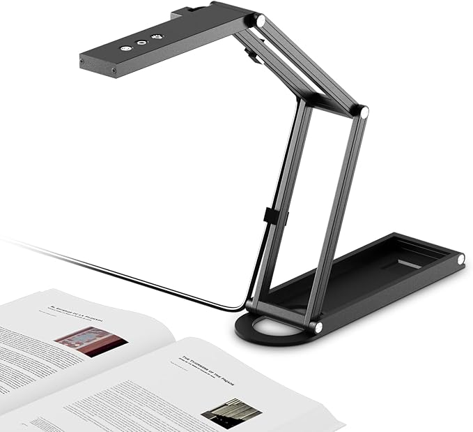 NetumScan 4K USB Book Document Camera &amp Webcam with Built-in Microphone &amp AutoFocus USB Visualiser A3-Size Built-in 3-Level LED Foldable for Web Distance Learning&ampTeaching Compatible Ma