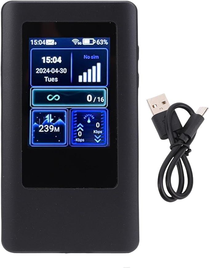 ciciglow 5G Portable Wi Fi Portable Wi Fi Router 2.4GHz 5GHz Dual Band Mobile Hotspot Device with Display Screen SIM Card Slot for Travel Home Gaming 16 Connected Devices