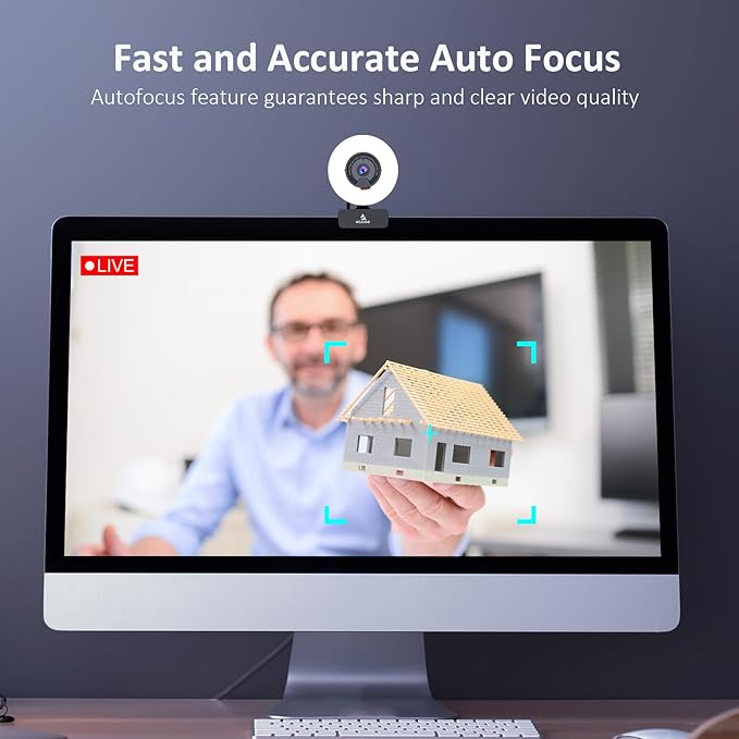 NexiGo N960E Pro 60FPS Webcam with Mic/Headset Jack and Extra USB Port 1080P Web Camera with Light Fast AutoFocus Built-in Privacy Cover for Zoom Meeting Skype Teams Twitch