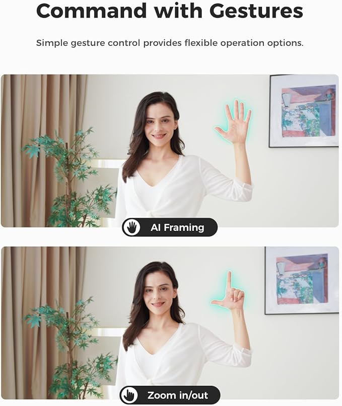 OBSBOT Meet SE 1080P 100FPS Webcam &amp Remote Combo. AI Framing Streaming Camera with 1/2.8 Sensor Beauty Mode Gesture Control Staggered HDR Web Camera for Desktop Computer Laptop Meeting.