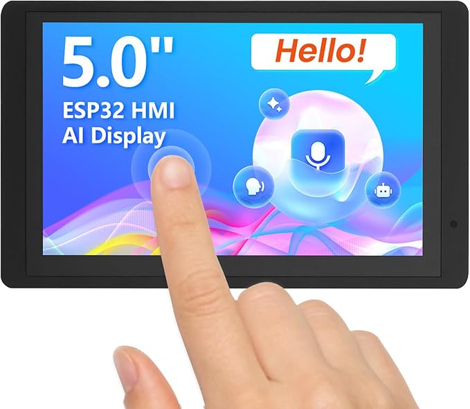 ELECROW ESP32 Display 800×480 5 HMI Advanced ESP32 IPS Touch Display with Acrylic Case Support AI Speech Interaction 32-Bit LX7 Dual-Core Processor Up to 240MHz Compatible with Arduino ESP-IDF