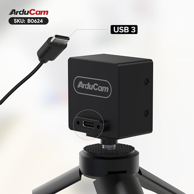 Arducam USB 3.0 Camera 3MP ISX031 120 dB HDR USB Camera Module 127°(D) Wide Angle UVC Webcam Built-in ISP LED Flicker Mitigation