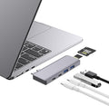 USB C Hub 6-in-2 USB Adapter for MacBook Pro Air Thunderbolt 4 Dock with 100W PD 40Gbps USB-C 3.0 2 USB-A 3.0 SD/TF Card Reader Compatible with MacBook Pro Air M1/M2/M3/M4