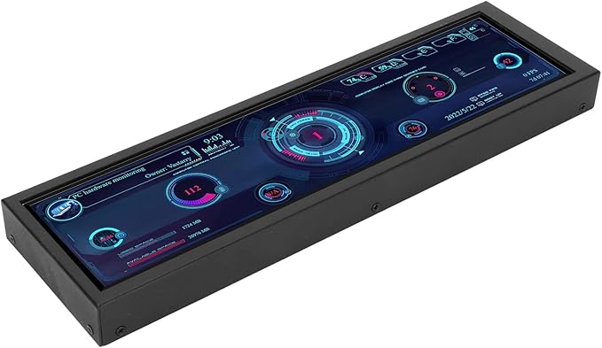 Dpofirs 8.8 Inch CPU Hardware Temperature Monitor External Expansion Display PC Temp Monitor 1920x480 60Hz for AIDA64 PC Sensor Panel Display CPU GPU SSD Data Temperature Monitor 8.8 inch Black