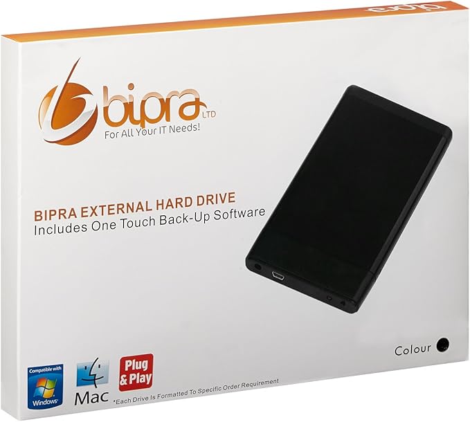 External Portable Hard Drive Includes One Touch Back Up Software - Black - FAT32 (400GB)