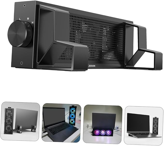 Angoily RGB Laptop Cooling Pad Adjustable Height 3 Speed Settings and Dual USB Ports for Gaming Laptops and Professional Use