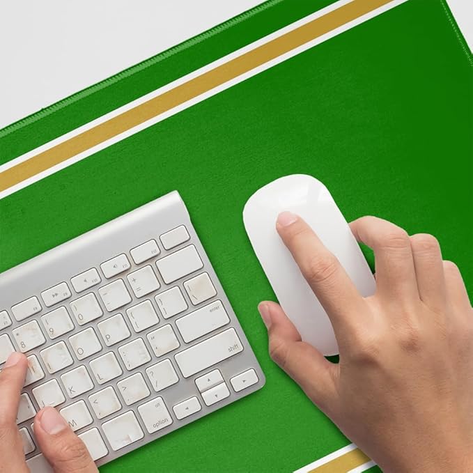 Wright State Raiders Primary Logo Stripes Large Gaming Mouse Pad Desk Mat with Stitched Edges Non-Slip Base for Gamer Home and Office 31.5 x 15.7