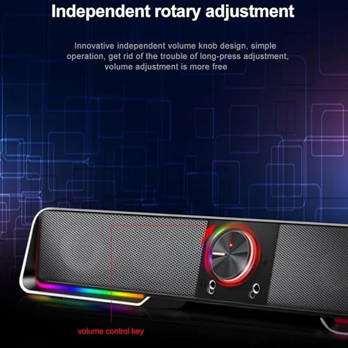 Support Aux 3.5 Surround RGB Speakers Column Sound Bar for Computer PC Loudspeakers