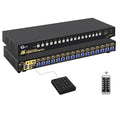 CKLau 16 Port Rack Mount USB 3.0 KVM Switch HDMI 4K60Hz with Audio Cables and 2 pcs USB 3.0 Hub for 16 Computers Sharing Single Monitor Supports Hotkey Switching