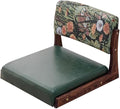 ELEFOCUS Japanese Floor Chair with Back Support Tatami Chair with Cushion Portable Japanese Legless Seats Meditation Seat(Green a)