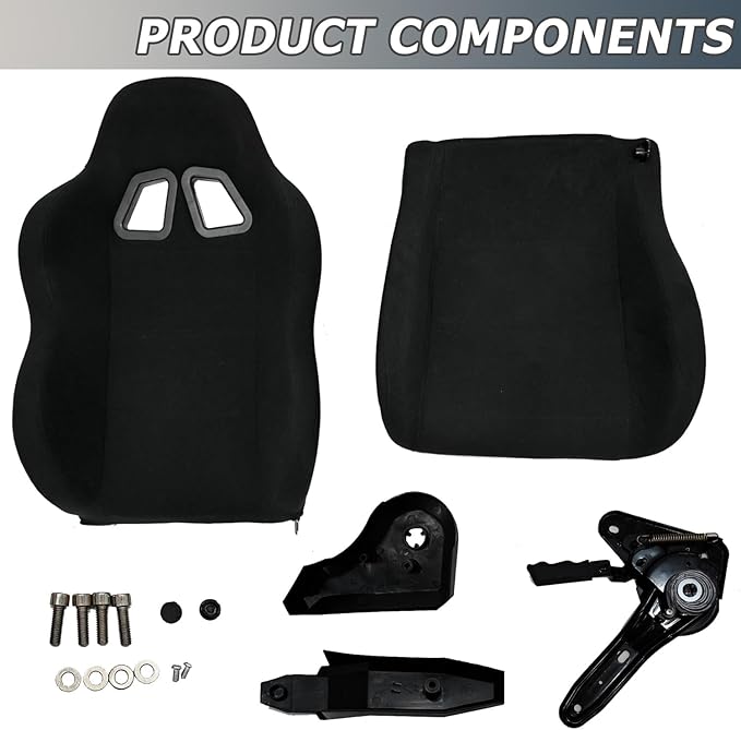 Minneer Dual Lock Slide Racing Seat Load 300 Pounds Adjustable Angle Comfortable Ergonomics Large Tall seat Flight Racing Gaming Chair Fit for Most Racing Simulatior Cockpit On The Market (Black)