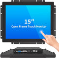 15 Inch Open Frame Touch Monitor PCAP 10-Point Touch Industrial Touchscreen Monitor with HDMI/VGA/DVI Interface Active Matrix TFT LCDLED Backlight with VESA Mount