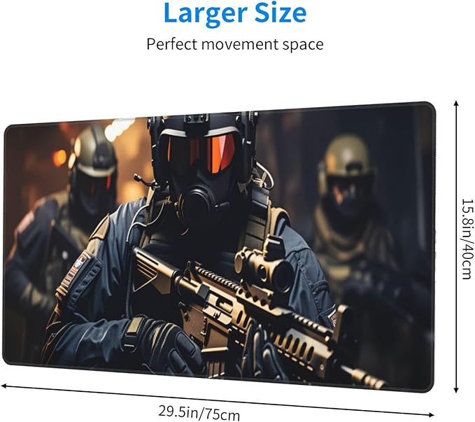 Tactical Special Forces Desk Cover MatExtended Large Mouse PadComputer Laptop Mat Desk Decor for Office Game Home 30x16 Inch