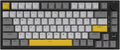 AJAZZ AK820 Pro 75% Gasket RGB Wireless Mechanical Keyboard with TFT Screen Volume knob Bluetooth/2.4G/Wired 3-Modes Compact 82 Hot-Swap Keys Tricolor PBT Keycap 4000 mAh (Gray&ampYellow 3-Modes
