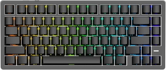 Mars75 Wired Magnetic Switch Keyboard 75% Layout0.001MM RT Accuracy 8KHZ Polling Rate/Latency As 0.125MS/256KHZ Single Key Scan Rate/ARGBHot Swappable Gaming Keyboard(Black)