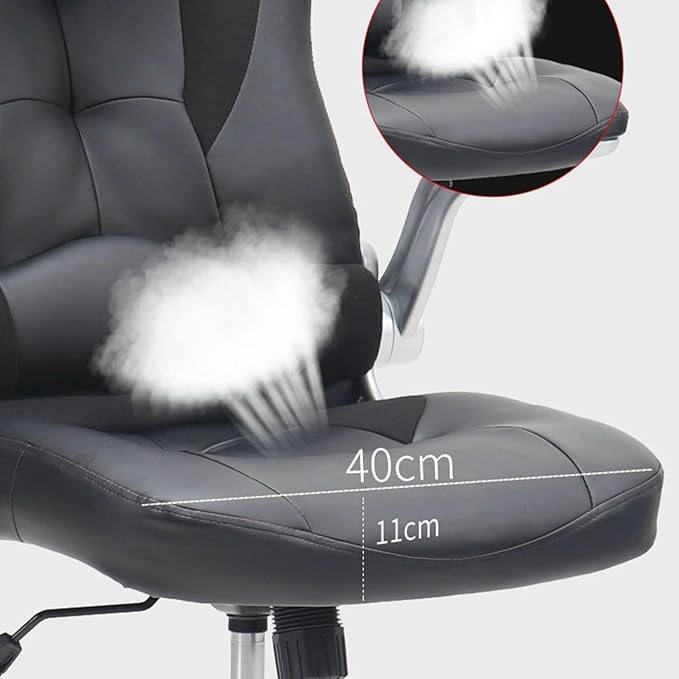 Ergonomic Gaming Chair with Adjustable Headrest and Armrest High-Back Racing Office Chair with PU Leather &amp Swivel Base