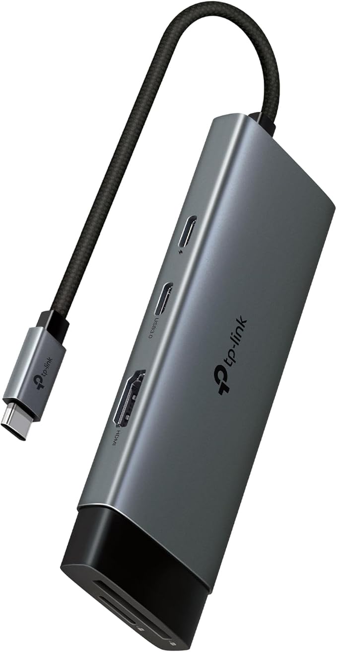 TP-Link USB C Hub 7-in-1 Multiport Adapter (UH7020C) | 4K@60Hz HDMI SD &amp microSD 100W Power Delivery 1×USB-C 2×USB-A Ports | 5Gbps High-Speed Dongle | Compatible w/MacBook and More | Plug &amp