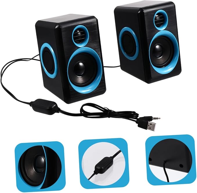 POPETPOP Mini USB 2.0 Surround Loudspeaker Box for Laptop and Desktop Computer Compact Mini Speaker Dc 5v Power Supply Suitable for Home and Office Audio