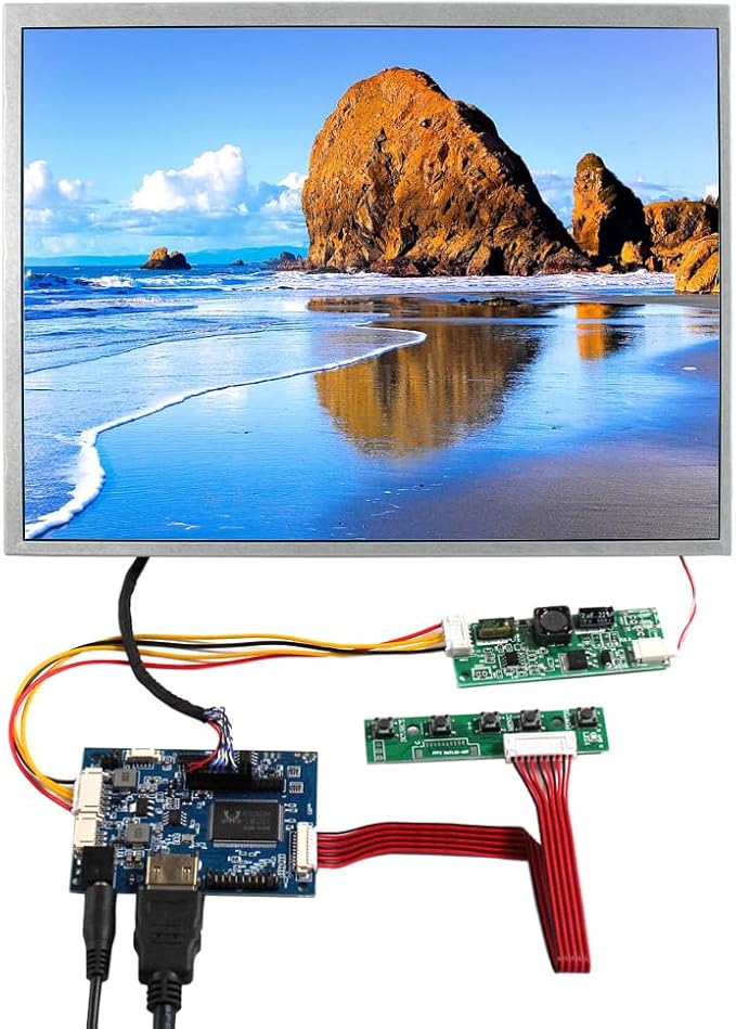 VSDISPLAY 12.1 Inch 800x600 IPS LCD Screen 450 Nits 4:3 Aspect Ratio Industrial Replacement Display Panel VS121T-002A with Audio LCD Controller Board