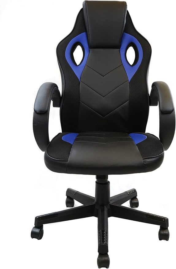 Nicer Furniture Gaming Chair Reclining Racing Game Chair Ergonomic Computer Chair for Gamer with Back Tilt and Armrest (Blue)
