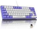 ATTACK SHARK AK680 60% Wired Mechanical Gaming KeyboardHot-SwappableRGB Rainbow BacklitUV Printing and EVA Sound ControlFully Anti-GhostingProgrammableBrown Switch for Windows/Mac Purple&ampWhi