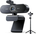 EMEET NOVA 4K Webcam with Tripod - 4K UHD PDAF Autofocus Adjustable Heights with 360° Swivel Head 2 Noise-Cancelling Mics USB Plug&ampPlay Privacy Cover Ideal for Online Meetings&ampLive Strea