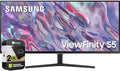 Samsung LS34C502GANXZA 34 inch ViewFinity S50GC Series 1440p HDR Ultrawide Monitor (Renewed) Bundle with 2 YR CPS Enhanced Protection Pack