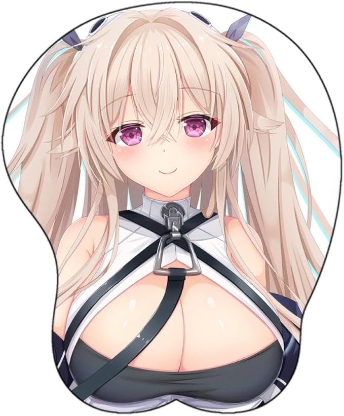 Anime Mouse pad Azur Lane Anchorage Anime Design 3D Ergonomic Mouse Pad with Wrist Rest – Soft Silicone Non-Slip Desk Mat Anti-Slip Base &amp Comfortable Wrist Support