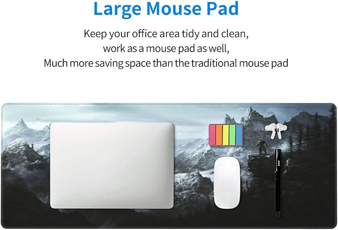 Generic Mouse Pad Non-Slip Rubber Base Mouse Pad Waterproof Desk Writing Mat for Office Home 12x31.5in Black4