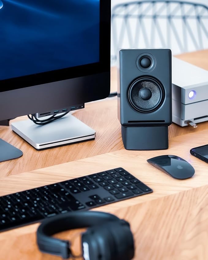 Audioengine A2+ Desktop 24 Bit Wireless Bluetooth Desktop Speakers - 60W Computer Speakers for Music and Gaming (Pack of 2)