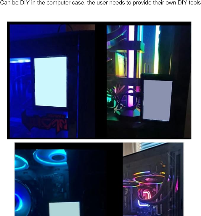ZJchao Pc Temperature Display 3.5in Computer Temp Monitor Full View Display Computer Temp Monitor Computer Temperature Display with Stand for aida64 PC CPU RAM Hard Disk Data