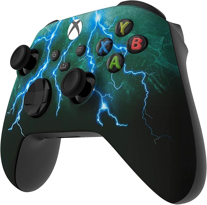 Custom Controllerzz Wireless Controller for Microsoft Xbox Series X/S &amp Xbox One - Custom Soft Touch Feel - Custom Xbox Series X/S Controller (X/S Green Skies)