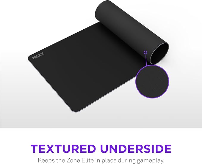 NZXT Zone Elite - Premium Large Gaming Mouse Pad - Ultra-Smooth Nano-Knit Cloth Surface - Optimized for Speed and Control - Spill-Resistant Soft Foam Base Reinforced Low-Profile Stitching - Black