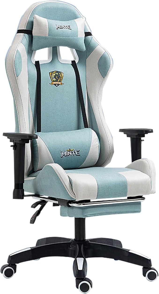 Gaming Chair with Lifting Armrests Technology Fabric Gaming Chair with Telescopic Footrest Professional Arena-Level Gaming Ergonomic Chair Racing Style Gaming Chair Home Office Computer Chair