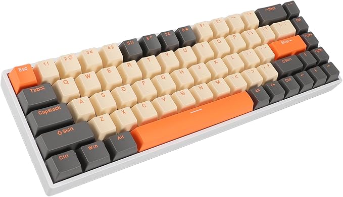 60% Mechanical Gaming Keyboard Dynamic RGB Backlit Gaming Keyboard 68 Keys Mini Wired Office Keyboard with Red Switch Full Key Hot Swappable for Laptop PC