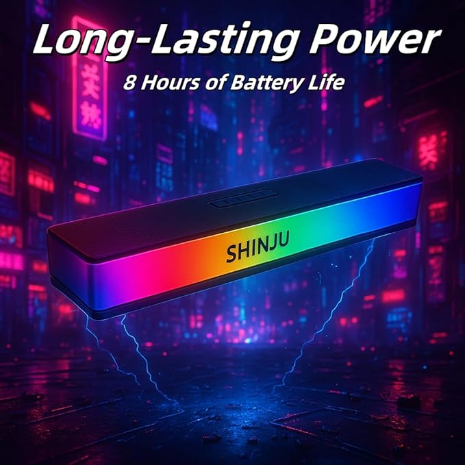 ShinJu RGB Computer Speakers for Desktop PC Gaming Accessories 5.3 Bluetooth Sound Bar for Monitor Speakers Aux Plug in 3.5mm / USB/TF Card Gaming Speakers for PC Bocinas para PC Gamer