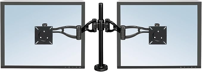 Fellowes 8041701 Professional Series Depth Adjustable Computer Monitor Stand for 2 Monitors with Dual Monitor Arms 24 Lb Capacity